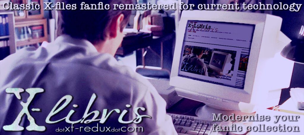 Header image - mulder looing at x-libris on the computer